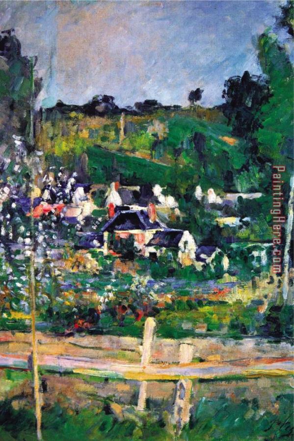 Paul Cezanne Village Behind The Fence